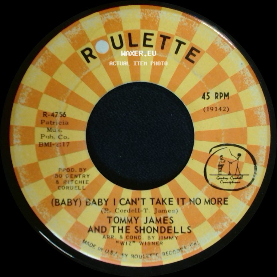 Tommy James And The Shondells - I Like The Way / (Baby) Baby I Can't Take It No More side B