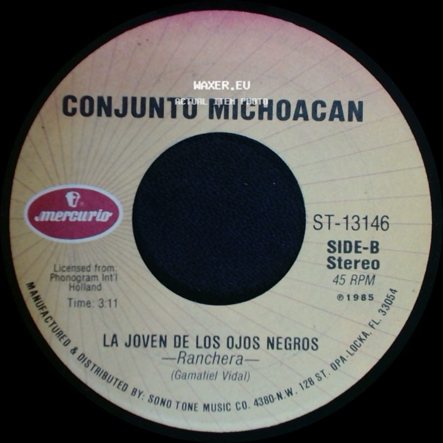 Conjunto Michoacan - La Joven De Los Ojos Negros / Las Dos Tumbas side A