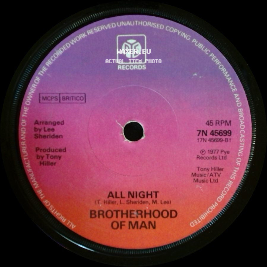 Brotherhood Of Man - Angelo / All Night side B
