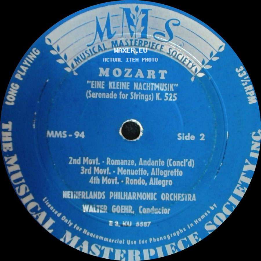 Mozart - Eine Kleine Nachtmusik (Serenade For Strings) K. 525 / "Eine Kleine Nachtmusik" (Serenade For Strings) K. 525 side B