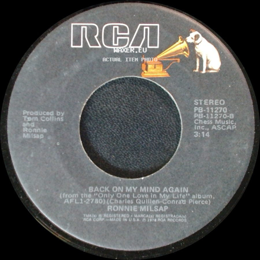Ronnie Milsap - Only One Love In My Life / Back On My Mind Again side B