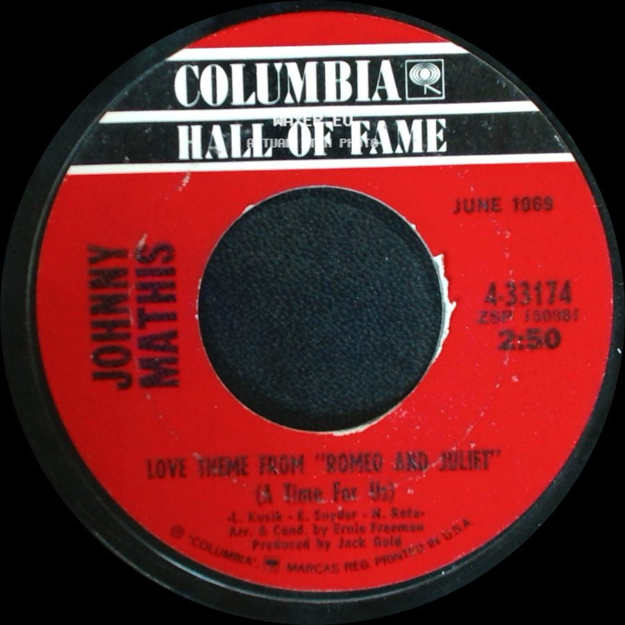 Johnny Mathis - I'll Never Fall In Love Again / Love Theme From "Romeo And Juliet" (A Time For Us) side B
