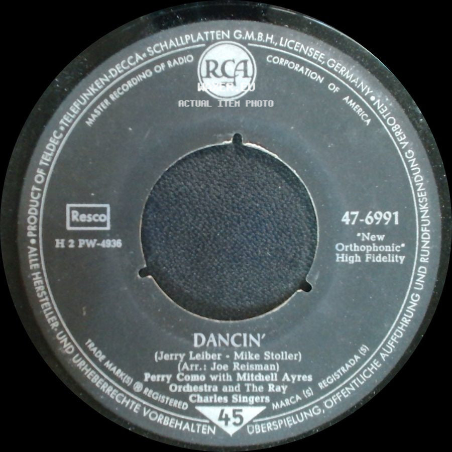 Perry Como With Mitchell Ayres Orchestra And The Ray Charles Singers / Perry Como With Mitchell Ayres Orchestra - Dancin' / Marching Along To The Blues side A