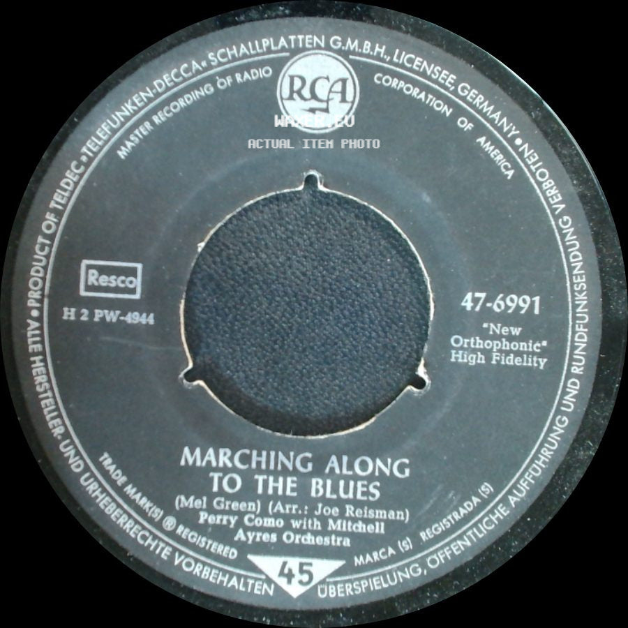 Perry Como With Mitchell Ayres Orchestra And The Ray Charles Singers / Perry Como With Mitchell Ayres Orchestra - Dancin' / Marching Along To The Blues side B