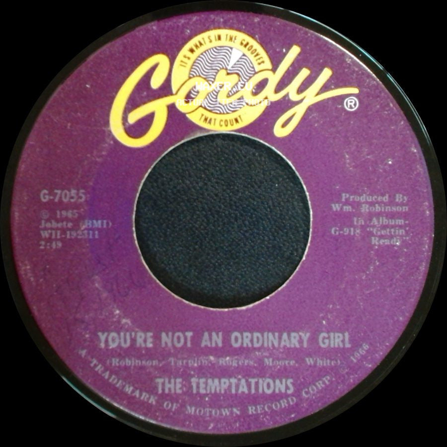 The Temptations - Beauty Is Only Skin Deep / You're Not An Ordinary Girl side B