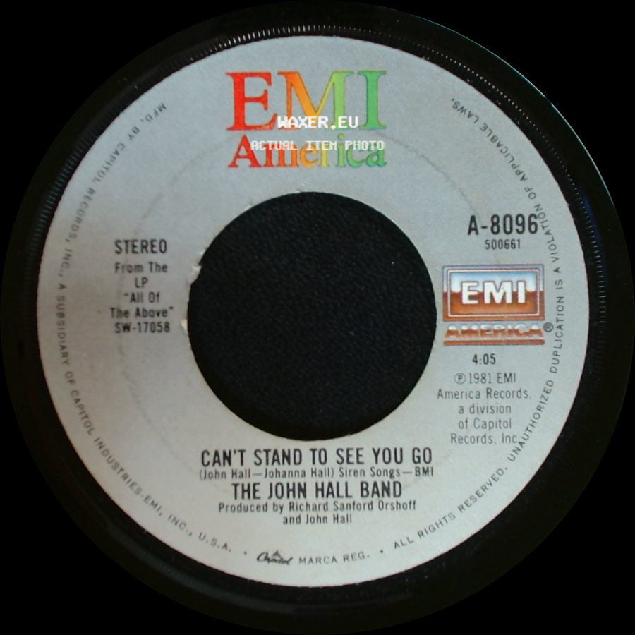 The John Hall Band - Crazy (Keep On Falling) / Can't Stand To See You Go side B