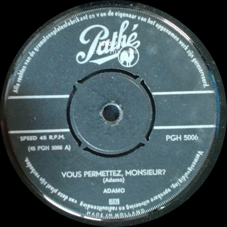 Adamo - Vous Permettez, Monsieur? / Dans Le Vert De Ses Yeux side A