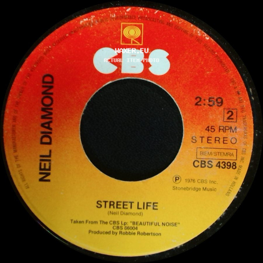Neil Diamond - If You Know What I Mean / Street Life side B