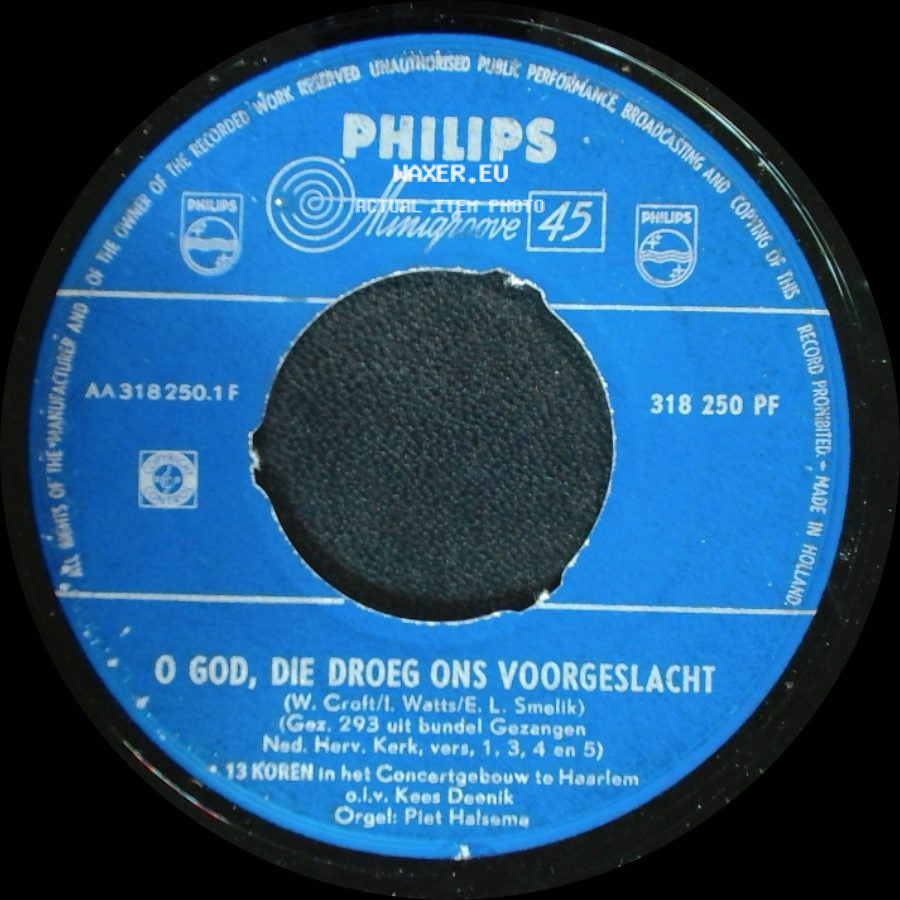 Unknown Artist - O God, Die Droeg Ons Voorgeslacht / Gij Dienaars Van Hem side A