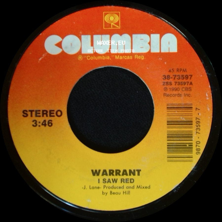 Warrant - I Saw Red / Acoustic Version - I Saw Red side A