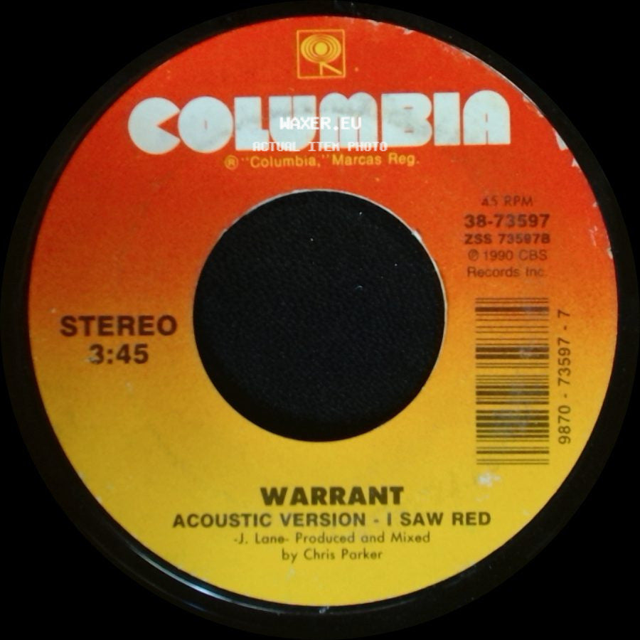 Warrant - I Saw Red / Acoustic Version - I Saw Red side B