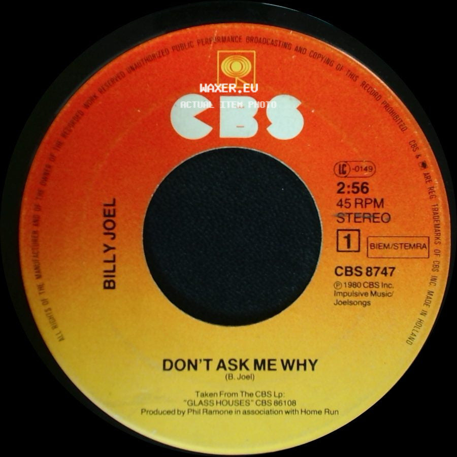 Billy Joel - Don't Ask Me Why / Through The Long Night side A