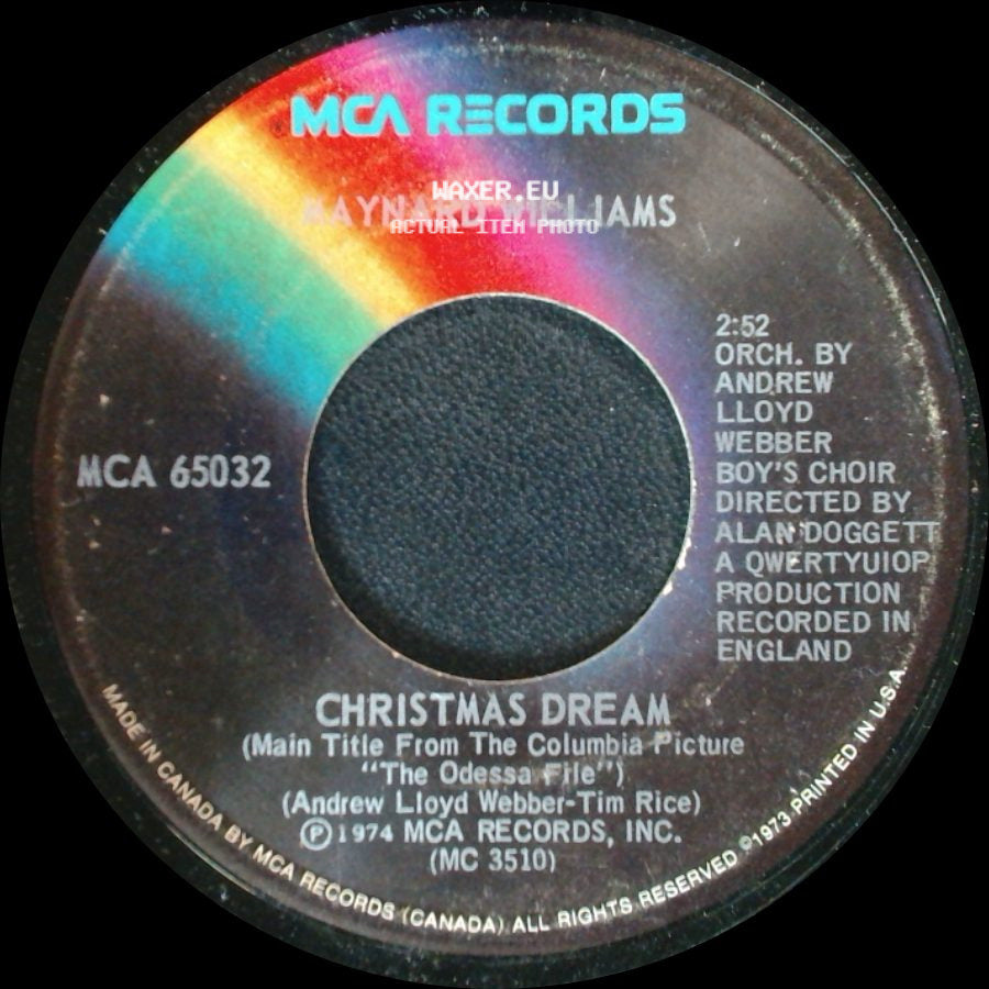 Raynard Williams / Lynard Williams - Christmas Dream (Main Title From The Columbia Picture "The Odessa File") / Lonely Without You side A