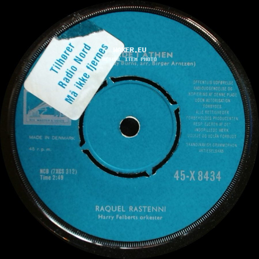 Raquel Rastenni - Frøken Johansen Og Jeg / Made I Athen side B