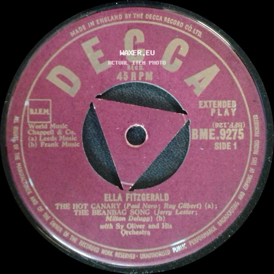 Ella Fitzgerald - The Hot Canary / The Beanbag Song / Ella's Contribution To The Blues / Early Autumn side A