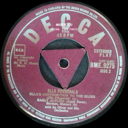 Ella Fitzgerald - The Hot Canary / The Beanbag Song / Ella's Contribution To The Blues / Early Autumn side B