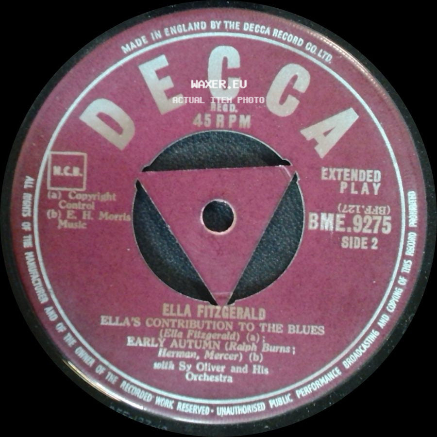Ella Fitzgerald - The Hot Canary / The Beanbag Song / Ella's Contribution To The Blues / Early Autumn side B