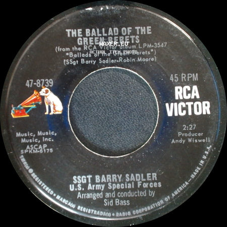 Ssgt Barry Sadler / Ssgt Barry Sadler U.S. Army Special Forces - The Ballad Of The Green Berets / Letter From Vietnam side A