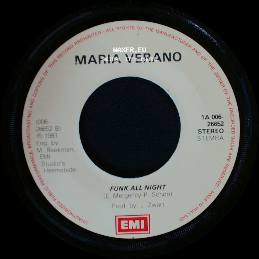Maria Verano - Having Fun / Funk All Night side B