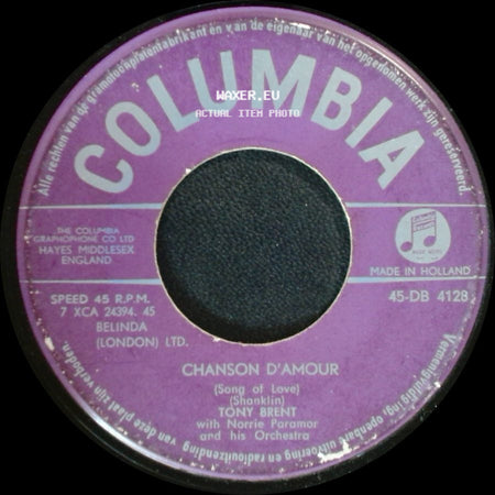 Tony Brent With Norrie Paramor And His Orchestra / Tony Brent - Little Serenade / Chanson D'amour (Song Of Love) side B