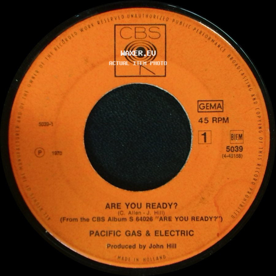 Pacific Gas & Electric - Are You Ready? / Stagolee side A