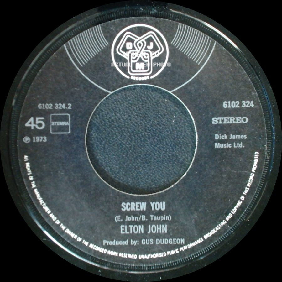 Elton John - Goodbye Yellow Brick Road / Screw You side B
