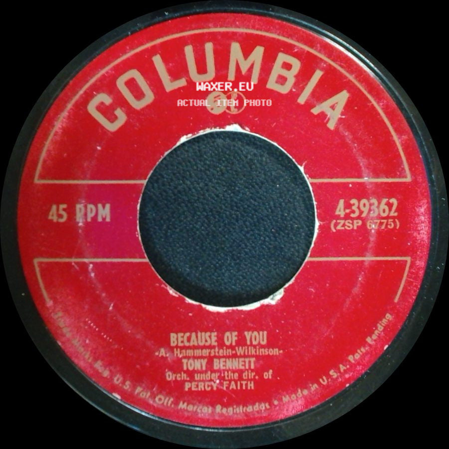 Tony Bennett - I Won't Cry Anymore / Because Of You side B