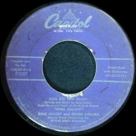 Bing Crosby And Grace Kelly / Bing Crosby And Frank Sinatra - True Love / Well Did You Evah? side B