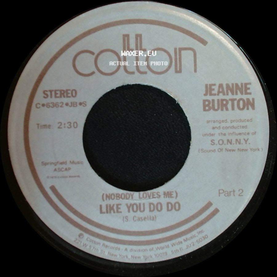 Jeanne Burton - (Nobody Loves Me) Like You Do Do / (Nobody Loves Me) Like You Do Do side B