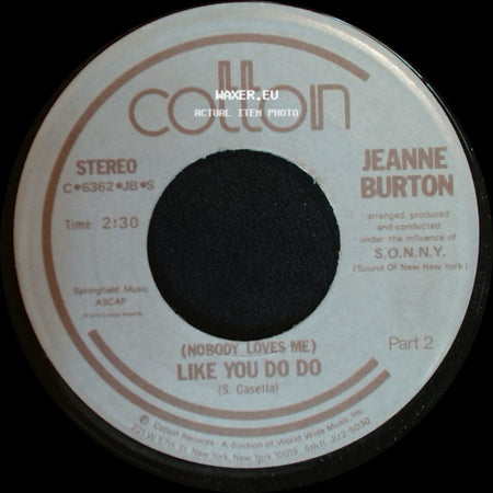 Jeanne Burton - (Nobody Loves Me) Like You Do Do / (Nobody Loves Me) Like You Do Do side B
