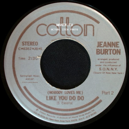 Jeanne Burton - (Nobody Loves Me) Like You Do Do / (Nobody Loves Me) Like You Do Do side B