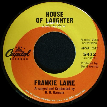 Frankie Laine - A Girl / House Of Laughter side B