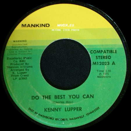 Kenny Lupper - He Is So Wonderful / Do The Best You Can side B