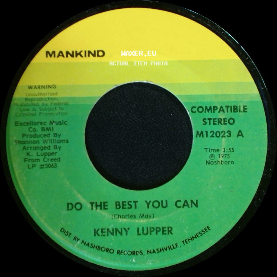 Kenny Lupper - He Is So Wonderful / Do The Best You Can side B
