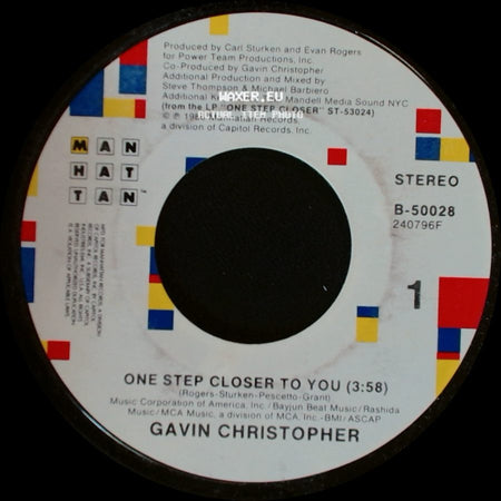 Gavin Christopher - One Step Closer To You (Instrumental) / One Step Closer To You side B