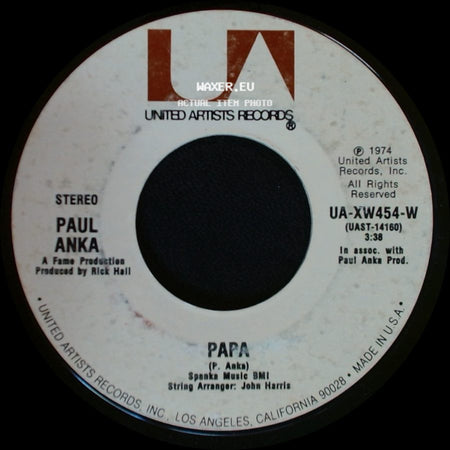 Paul Anka - (You're) Having My Baby / Papa side B
