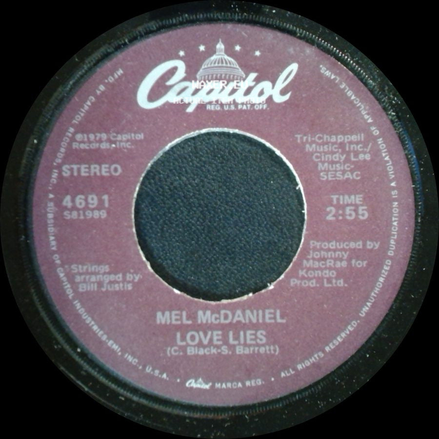Mel Mcdaniel - Love Lies / Oklahoma Wind side A