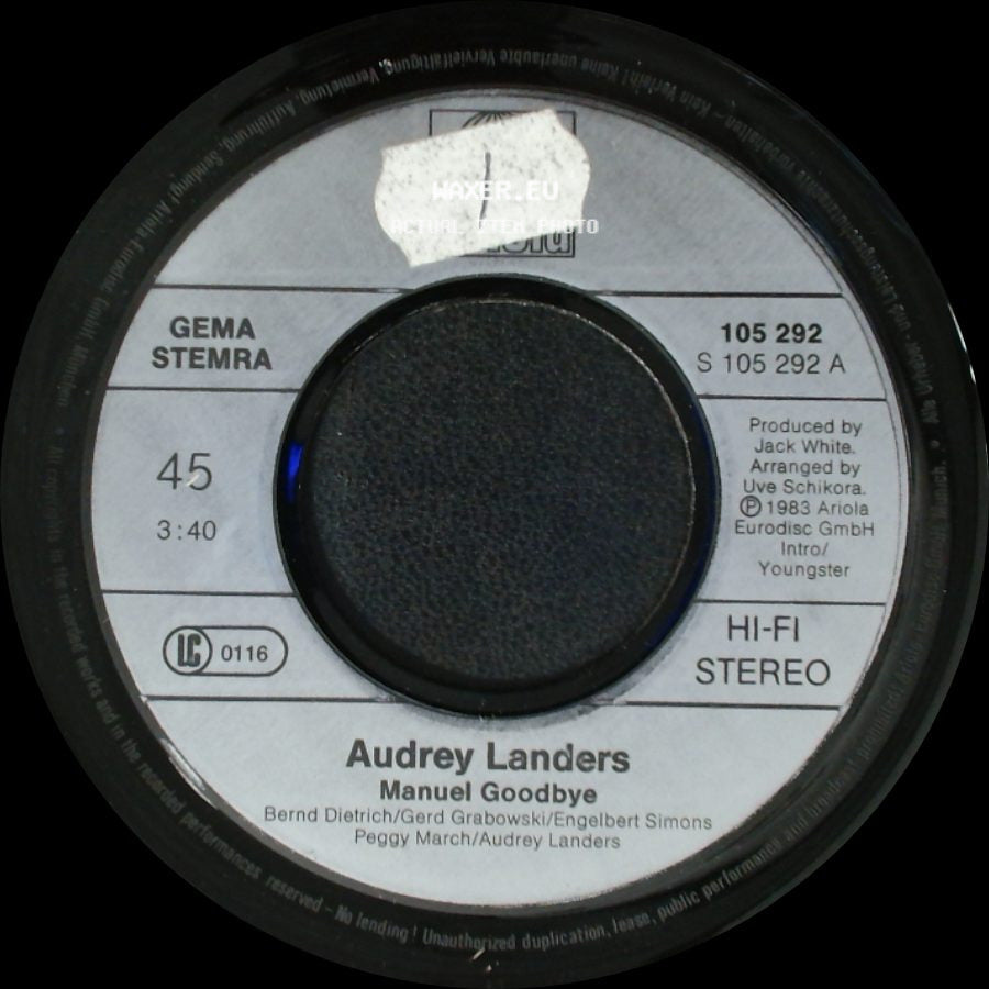 Audrey Landers - Shot Down / Manuel Goodbye side B