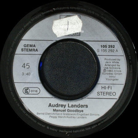 Audrey Landers - Shot Down / Manuel Goodbye side B