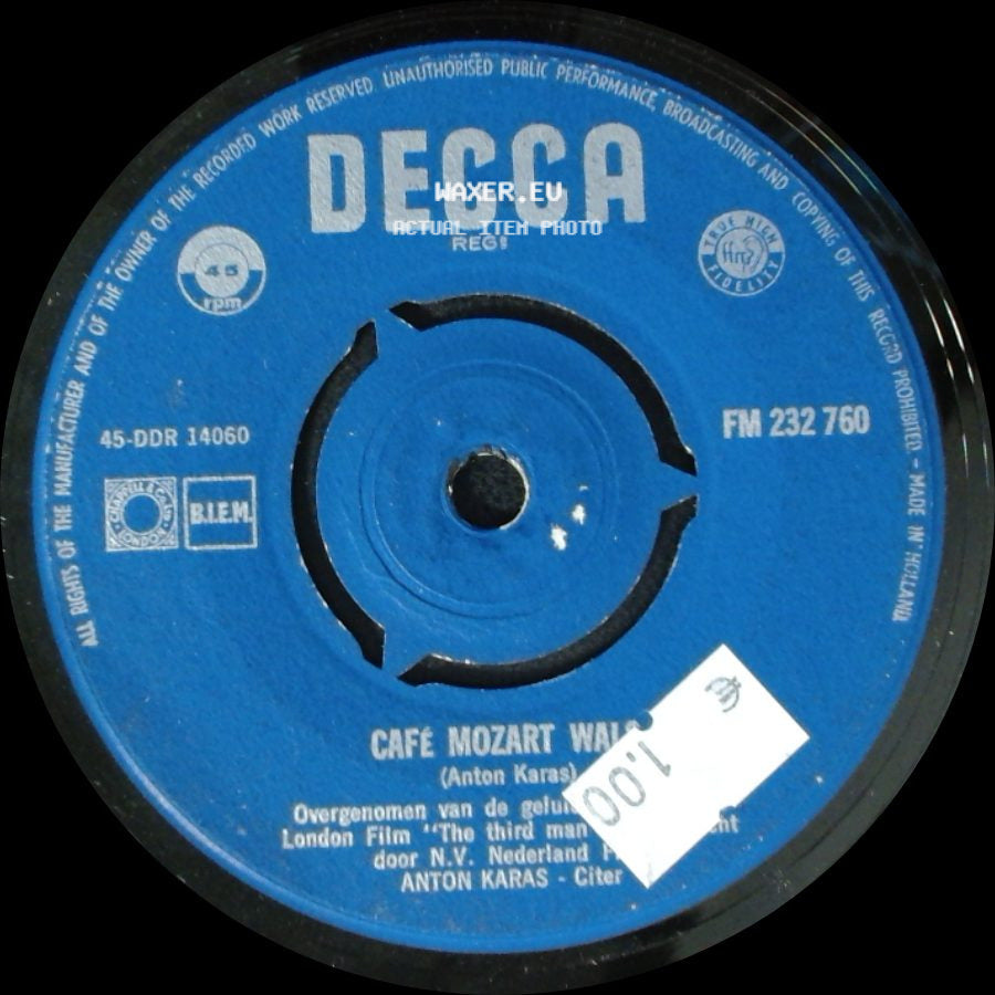 Anton Karas - Cafe Mozart Waltz / "Harry Lime" Motief side A