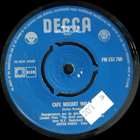 Anton Karas - Cafe Mozart Waltz / "Harry Lime" Motief side A