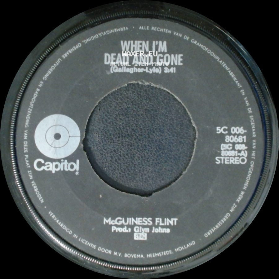 Mcguiness Flint - Lazy Afternoon / When I'm Dead And Gone side B