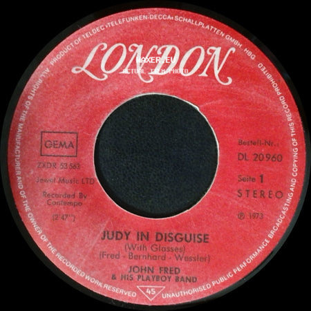 John Fred & His Playboy Band - Judy In Disguise (With Glasses) / When The Lights Go Out side A