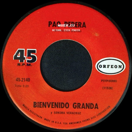 Pao Perera / Bienvenido Granda - Bienvenido Granda Y Sonora Veracruz / Maldita Cantina side A