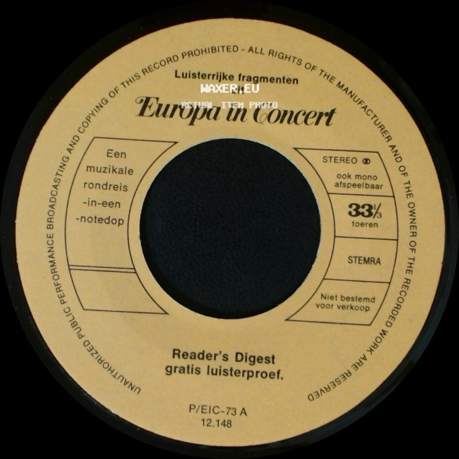 Unknown Artist - Europa In Concert / Unknown Title B side A