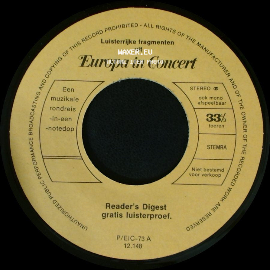 Unknown Artist - Europa In Concert / Unknown Title B side A