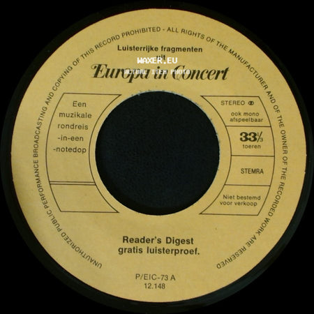 Unknown Artist - Europa In Concert / Unknown Title B side A