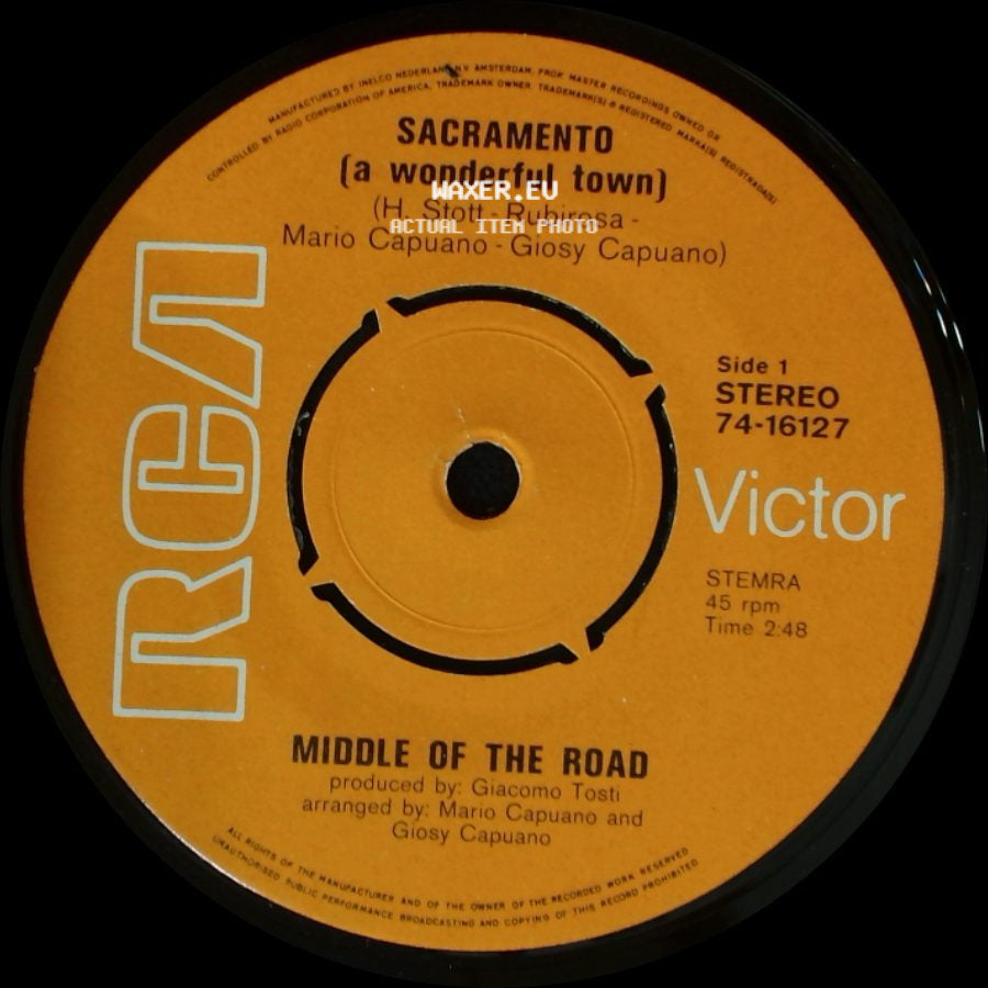 Middle Of The Road - Sacramento (A Wonderful Town) / Love Sweet Love side A