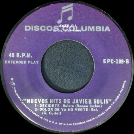 Javier Solis - Nuevos Hits De Javier Solis / Nuevos Hits De Javier Solis side A