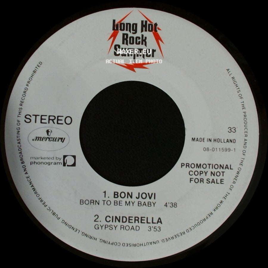 Bon Jovi / Cinderella - Unknown Title A / Born To Be My Baby / Gypsy Road side B
